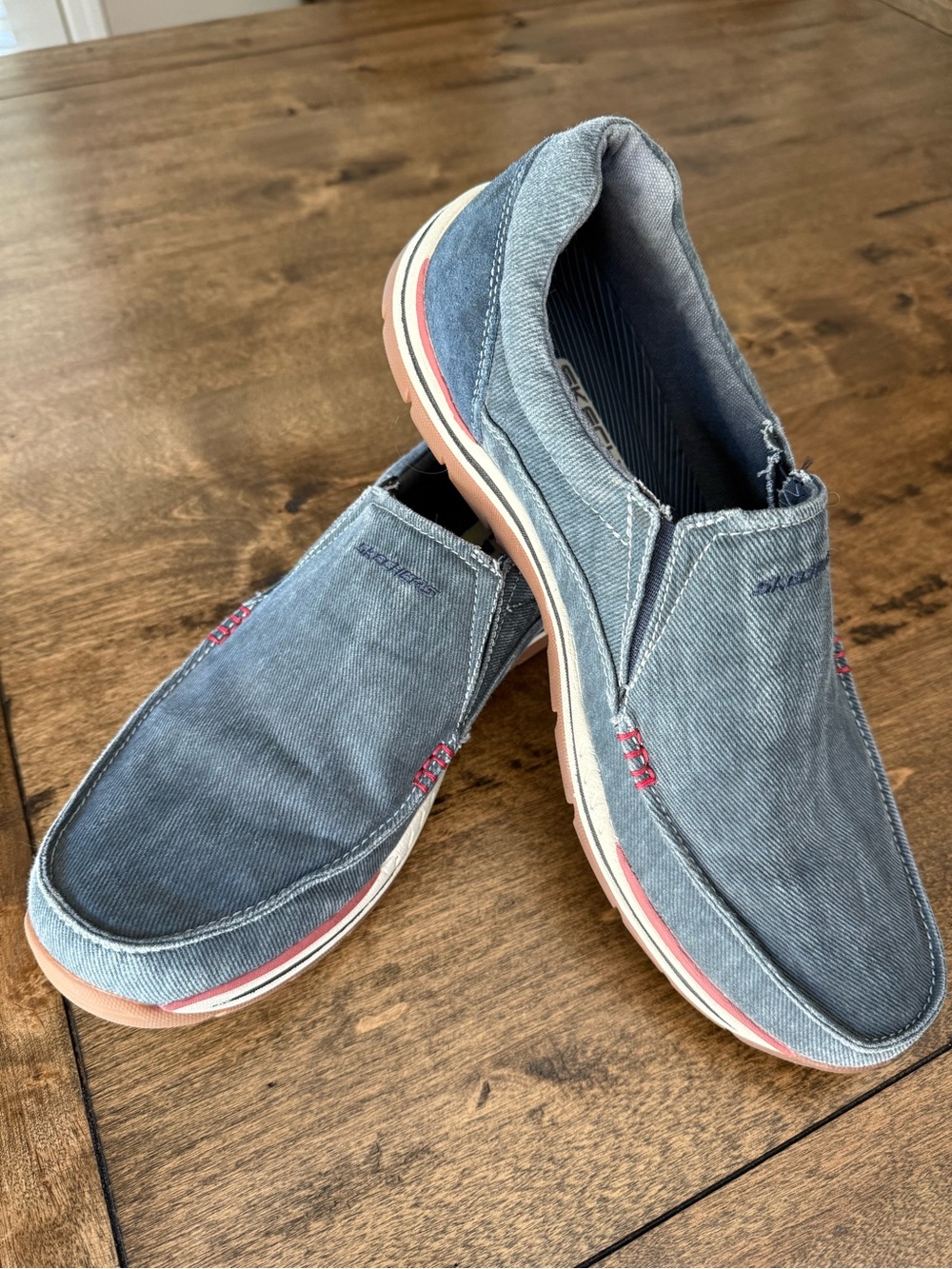 Casual Slip-On Men’s Canvas Shoes in Denim Blue - Skechers